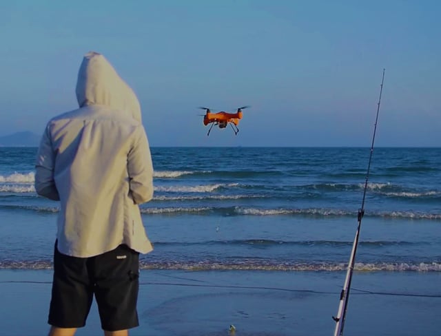fisherman flying splashdrone 3 m